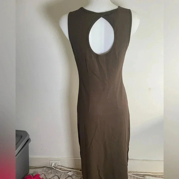 Talbots Petites Maxi Brown Keyhole‎ Back Tank Dress Size P Small EUC! 0147 - Picture 4 of 8